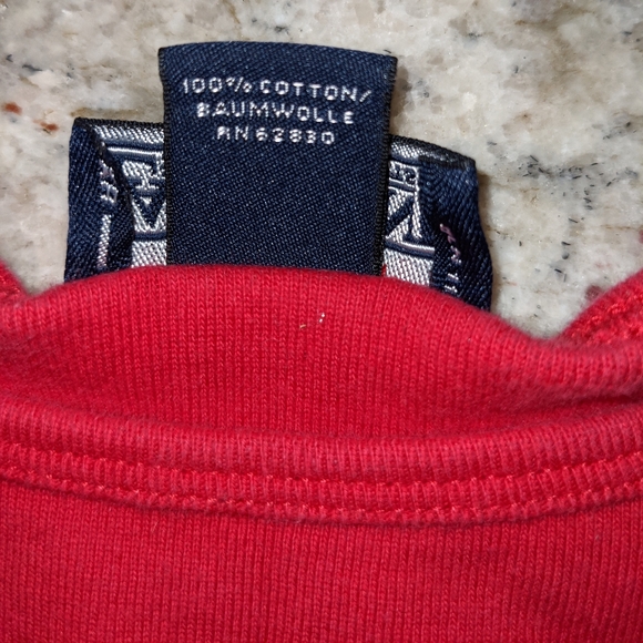 Land's End Crewneck Red & White Striped 100% Cotton EUC Small - Picture 7 of 8